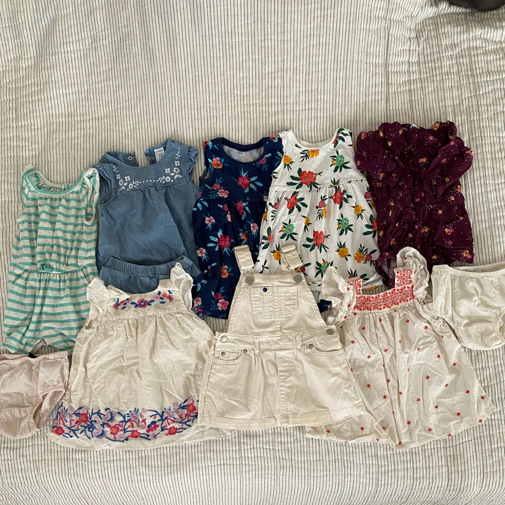 6-12 mo Dress and romper bundle